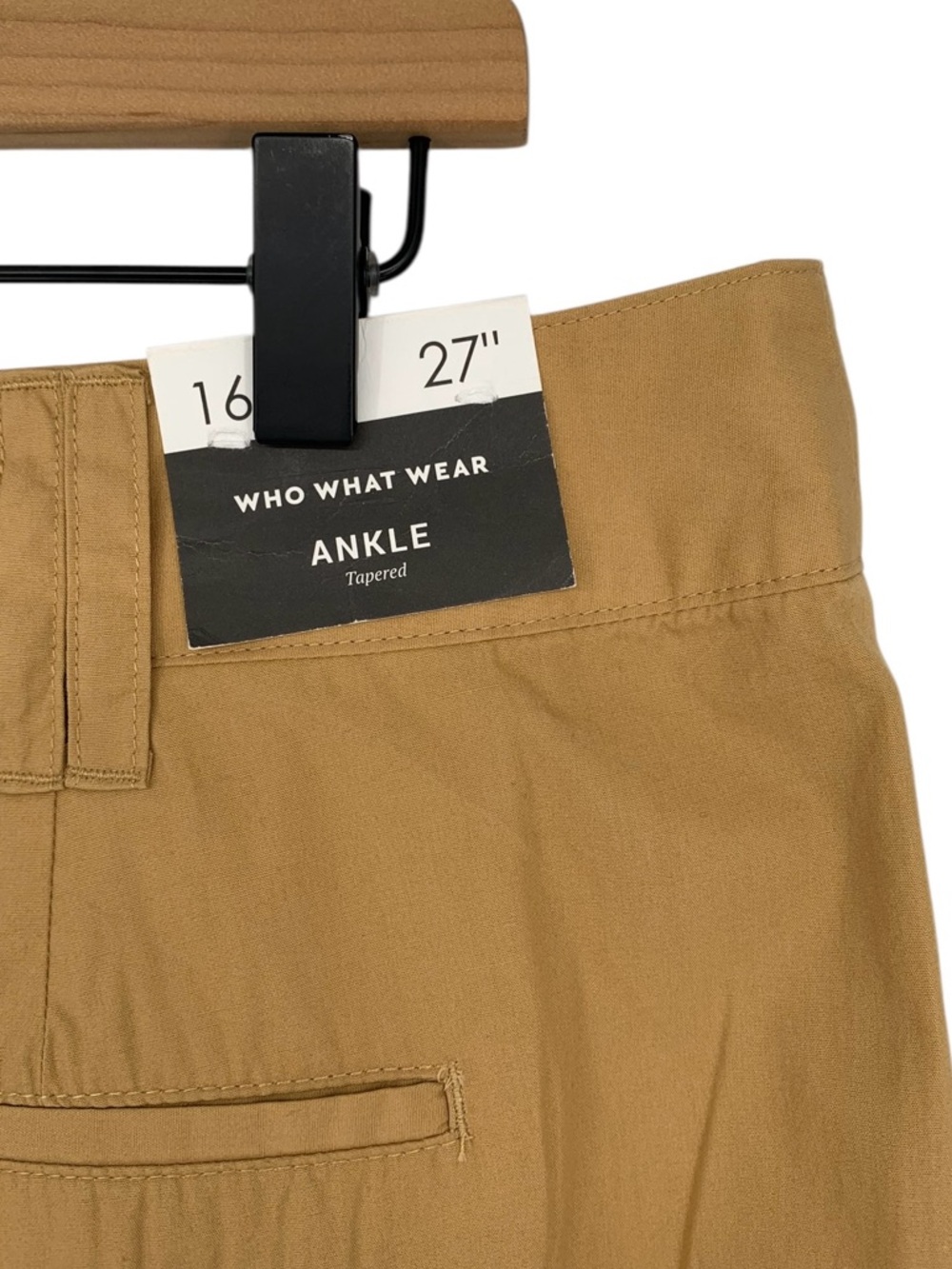Who What Wear Camel Colored 13” High Rise Pleated Tapered Ankle Pants - Picture 9 of 9